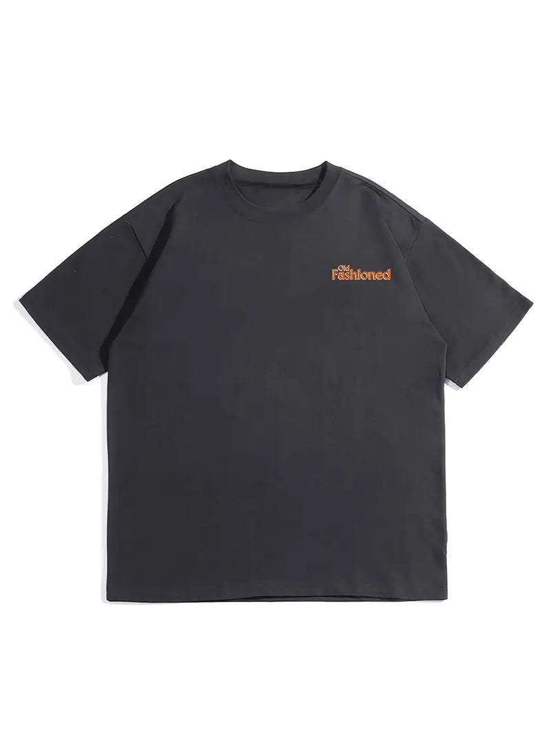 Classic Printed T-Shirt for Men, Casual Crew Neck