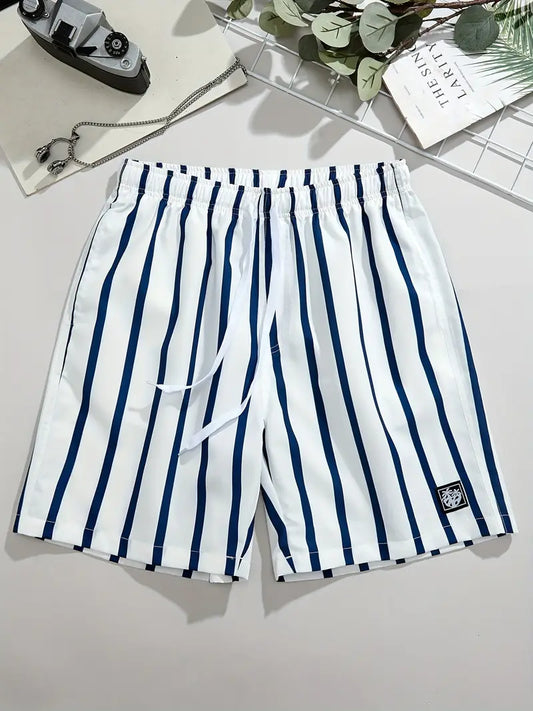 Mens Shorts With Stripe Pattern