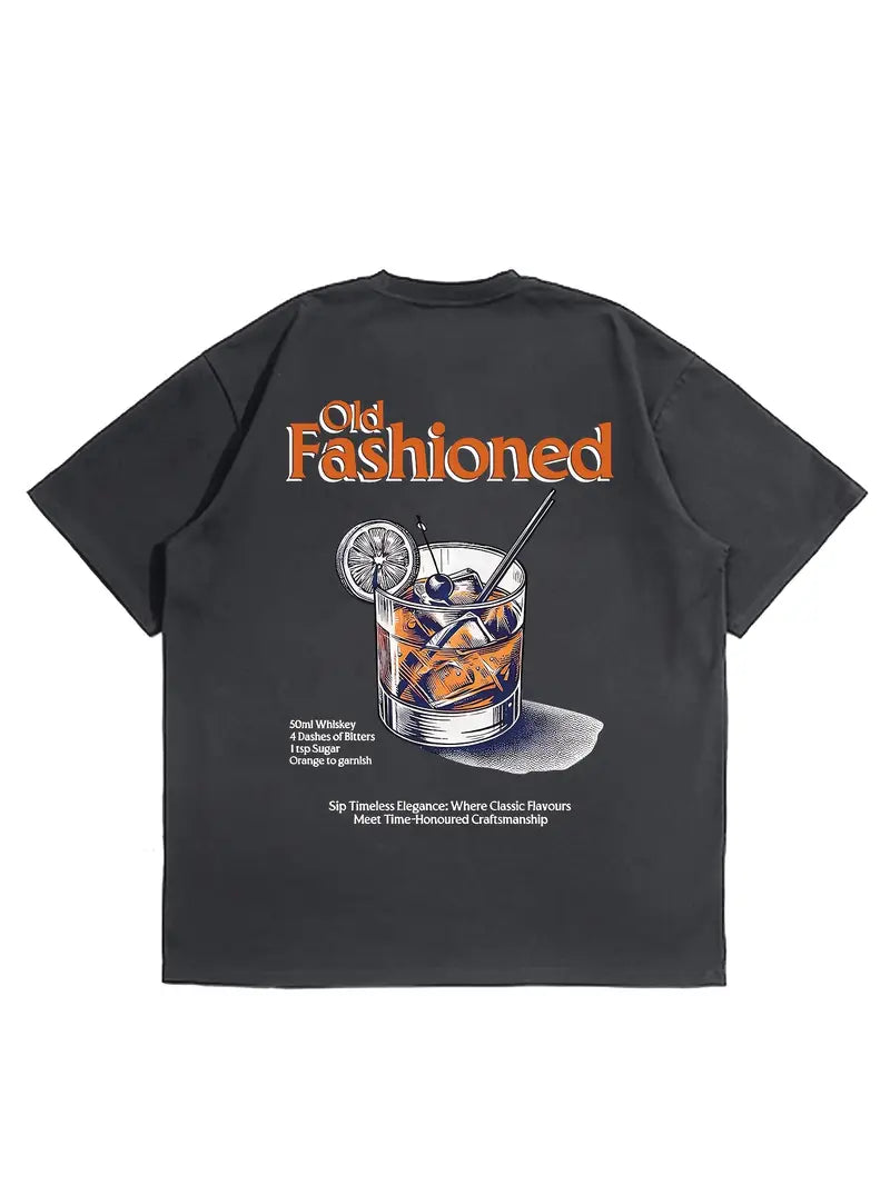 Classic Printed T-Shirt for Men, Casual Crew Neck