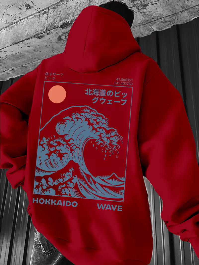 Mens Hoodie Japanese Wave